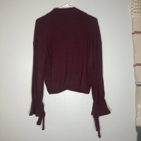 william rast waffle knit mock neck top size small - Picture 3 of 3